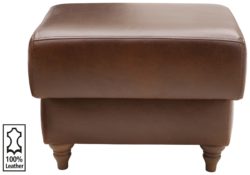 Heart of House - Argyll - Leather Footstool - Tan